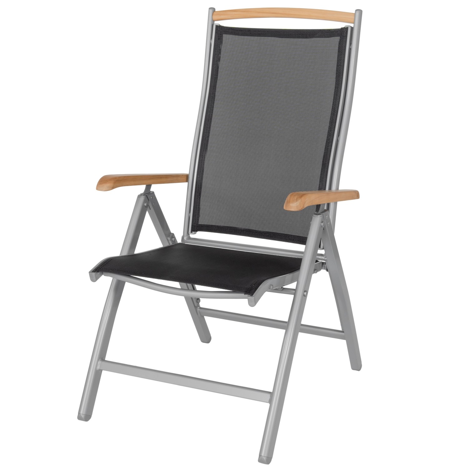 ib style Gartenstuhl Diplomat Klappstuhl aus Aluminium und Teakholz Armlehn günstig online kaufen