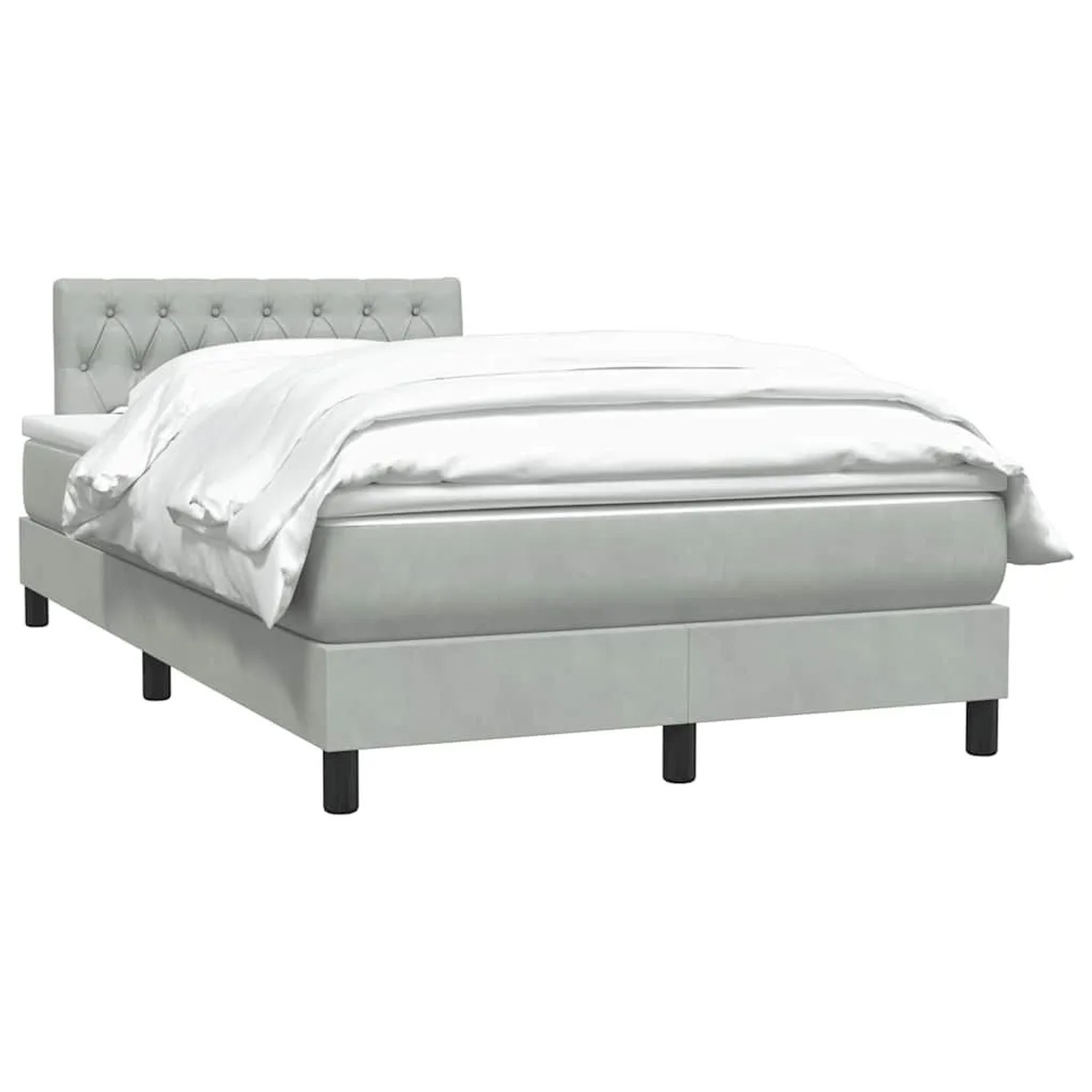 vidaXL Boxspringbett mit Matratze Hellgrau 120x220 cm Samt 3316539 günstig online kaufen