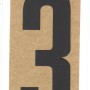 Schwarze Folien-Zahl 3, selbstklebend, 100 mm hoch, für Boote und Briefkästen.