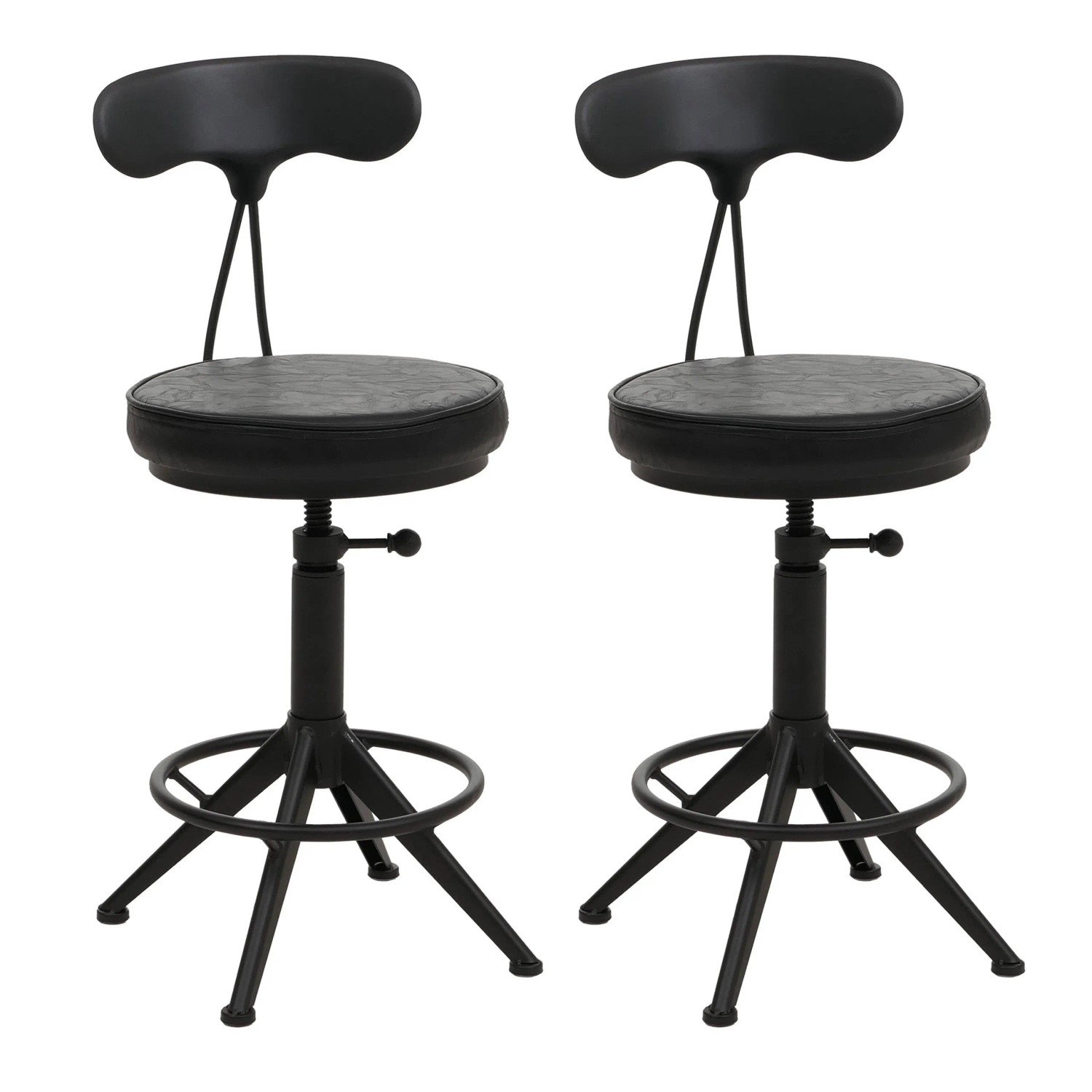 MCW Barhocker O84 2er-Set Schwarz günstig online kaufen