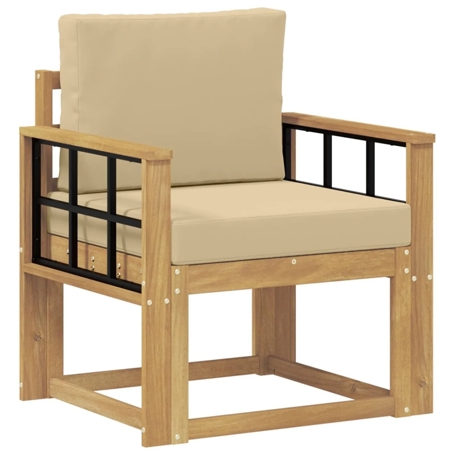 vidaXL 2 Stück Outdoor-Sofagarnitur Polyester Weiß und Beige 3438987