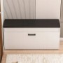 Rebiko Weißer Schuhschrank Mit Sitzfläche Und Stauraum Groß 2 Einlegeböden Zu Öffnen 100 Cm_5