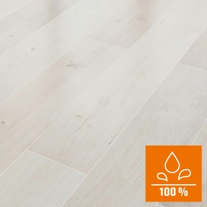 Classen Laminat Oak White Mix, wasserfest, helle Holzoptik mit Feuchtraum-Eignung.