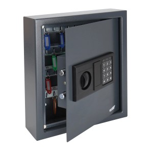 HMF 2048-11 Schlüsseltresor Zahlenschloss 48 Haken 36 x 30 x 10 cm Anthrazit