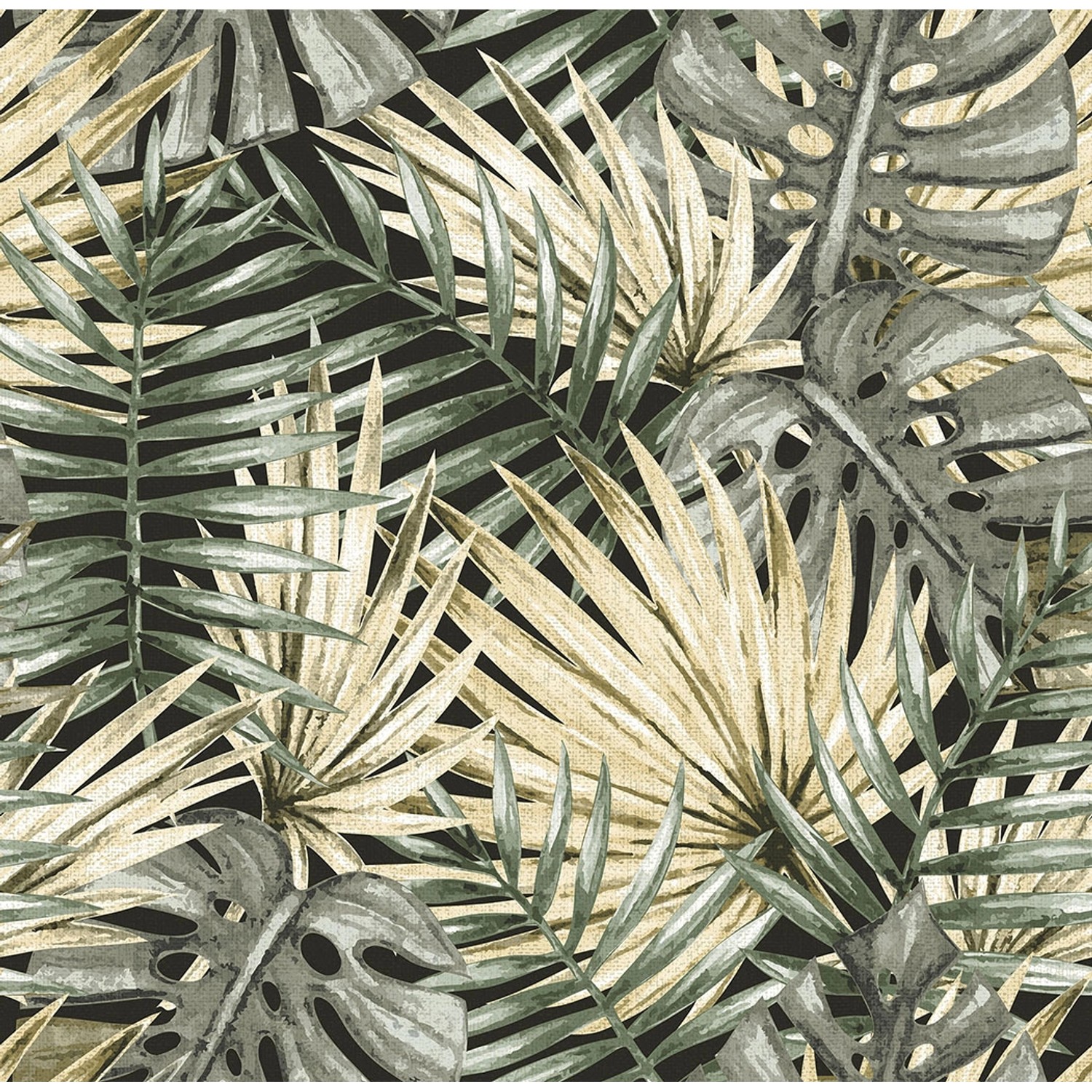 Sanders & Sanders Tapete Palmblätter Graugrün 53 cm x 10 m günstig online kaufen