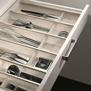 SOTECH Cuisio Besteckeinsatz 800 mm Höhe 55 mm Transluzent Weiß mit Messerblock