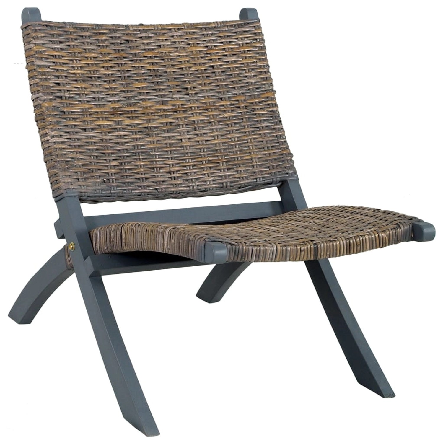 vidaXL Relaxstuhl Grau Natur Kubu-Rattan und Massivholz Mahagoni 285801 günstig online kaufen