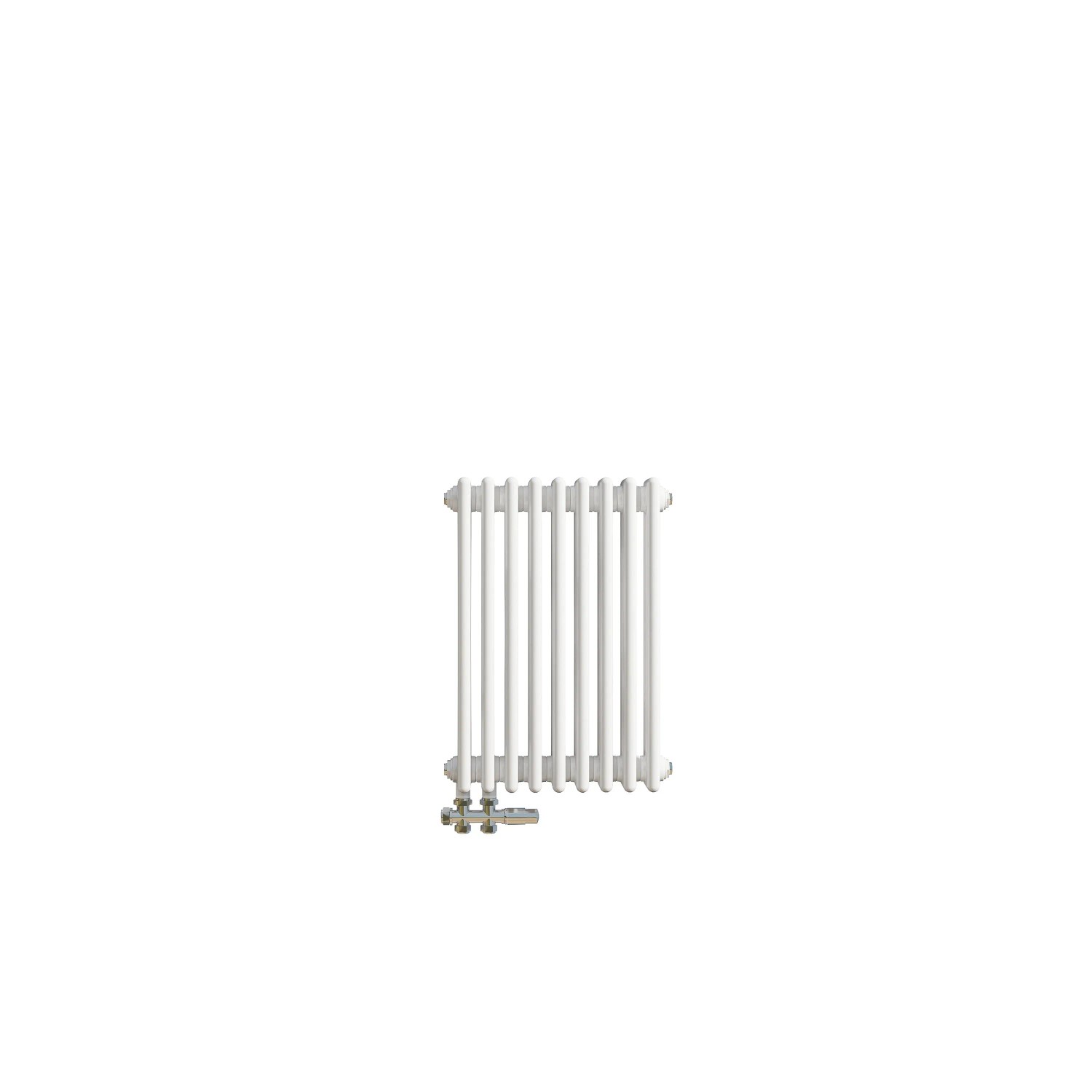 Duschparadies 3 Säulen Traditioneller Heizkörper in Gusseisen-Optik 600x425mm 650W für Warmwasserbetrieb Weiß