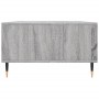 vidaXL Couchtisch Grau Sonoma, 104x60 cm, aus Holzwerkstoff mit Fächern und schwarzen Füßen.