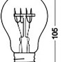 Skizze: Osram LED-Leuchtmittel E27, Glühlampenform, 4,8W, Maße 10,5x6cm.