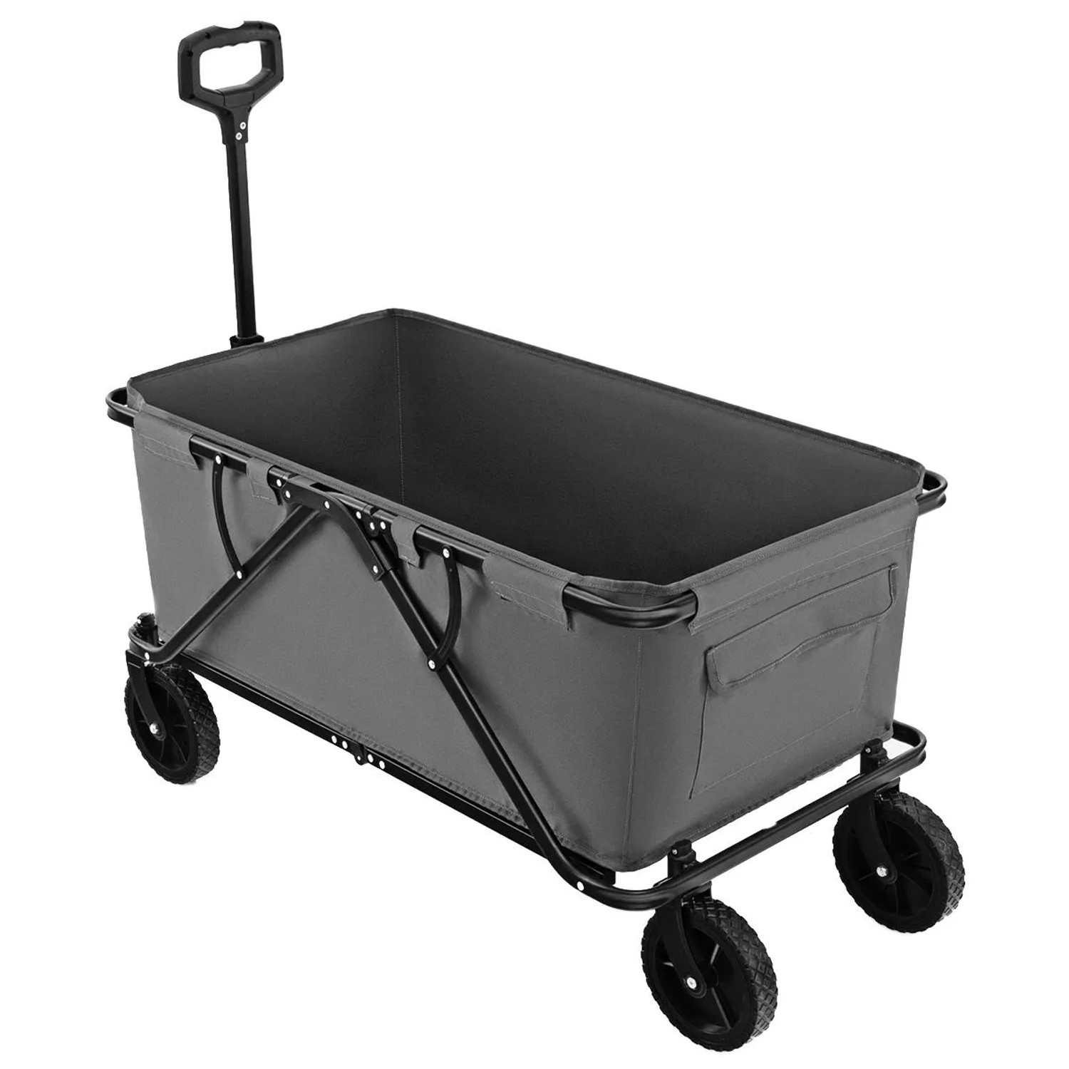 Costway Bollerwagen Faltbar 100 kg mit Tasche & Getränkehaltern Grau