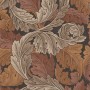 William Morris Acanthus Vliestapete in Blau mit detailreichem Blätter-Design.