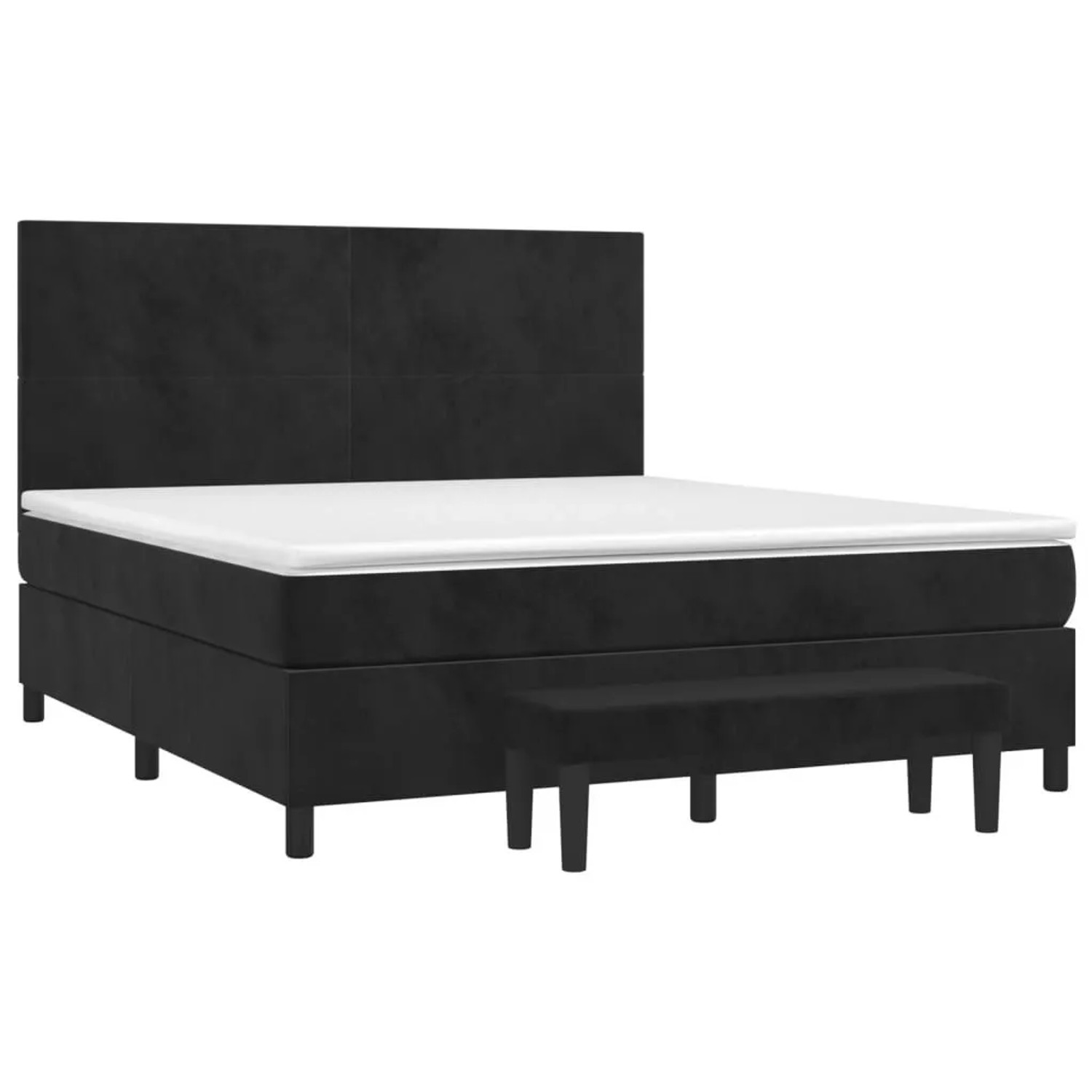 vidaXL Boxspringbett mit Matratze Schwarz 180x200 cm Samt 3137739 günstig online kaufen