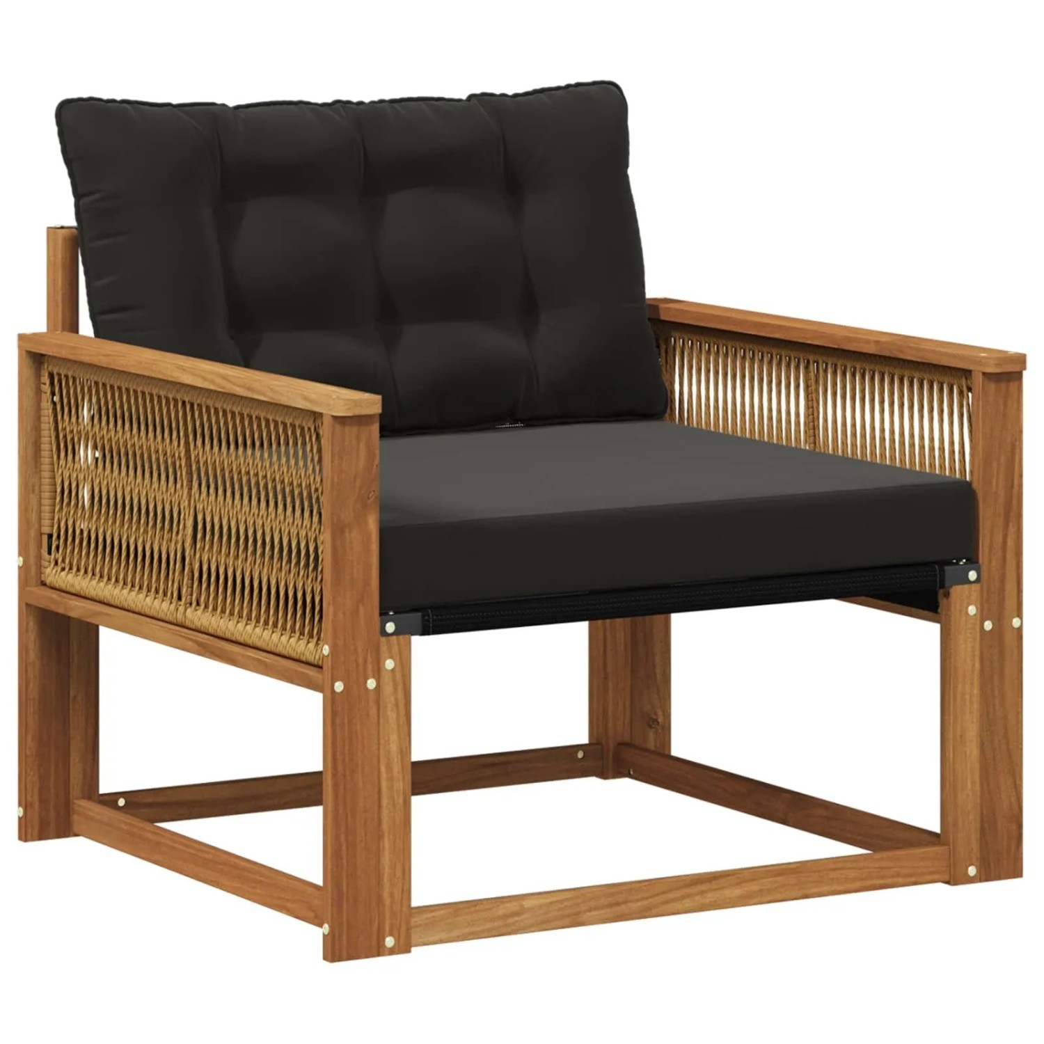 vidaXL Outdoor-Sofagarnitur Massives Akazienholz und Textilene Natur 3438896