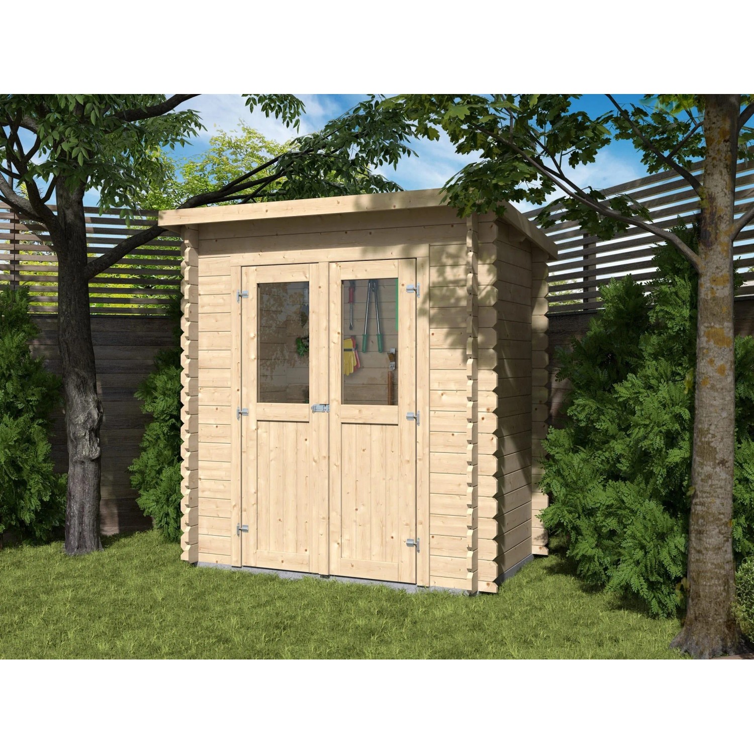 Woodtex Gartenhaus BBH Mini 1 B 28 mm Pultdach