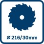 Bosch Professional Sägeblatt, 216/30mm, für Kapp- und Gehrungssäge