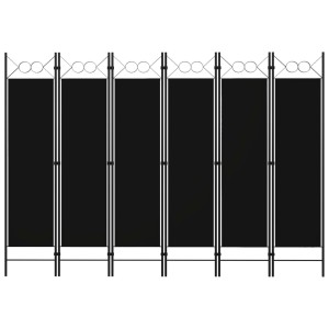 vidaXL 6-Tlg Raumteiler Schwarz 240 x 180 cm 320714