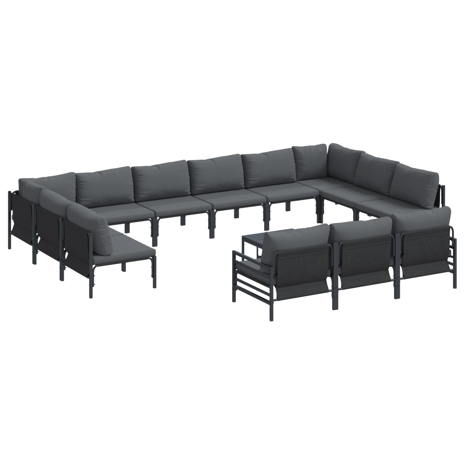 vidaXL Garten-Sofa-Set 14-Tlg Anthrazit Stahl 3379029 günstig online kaufen
