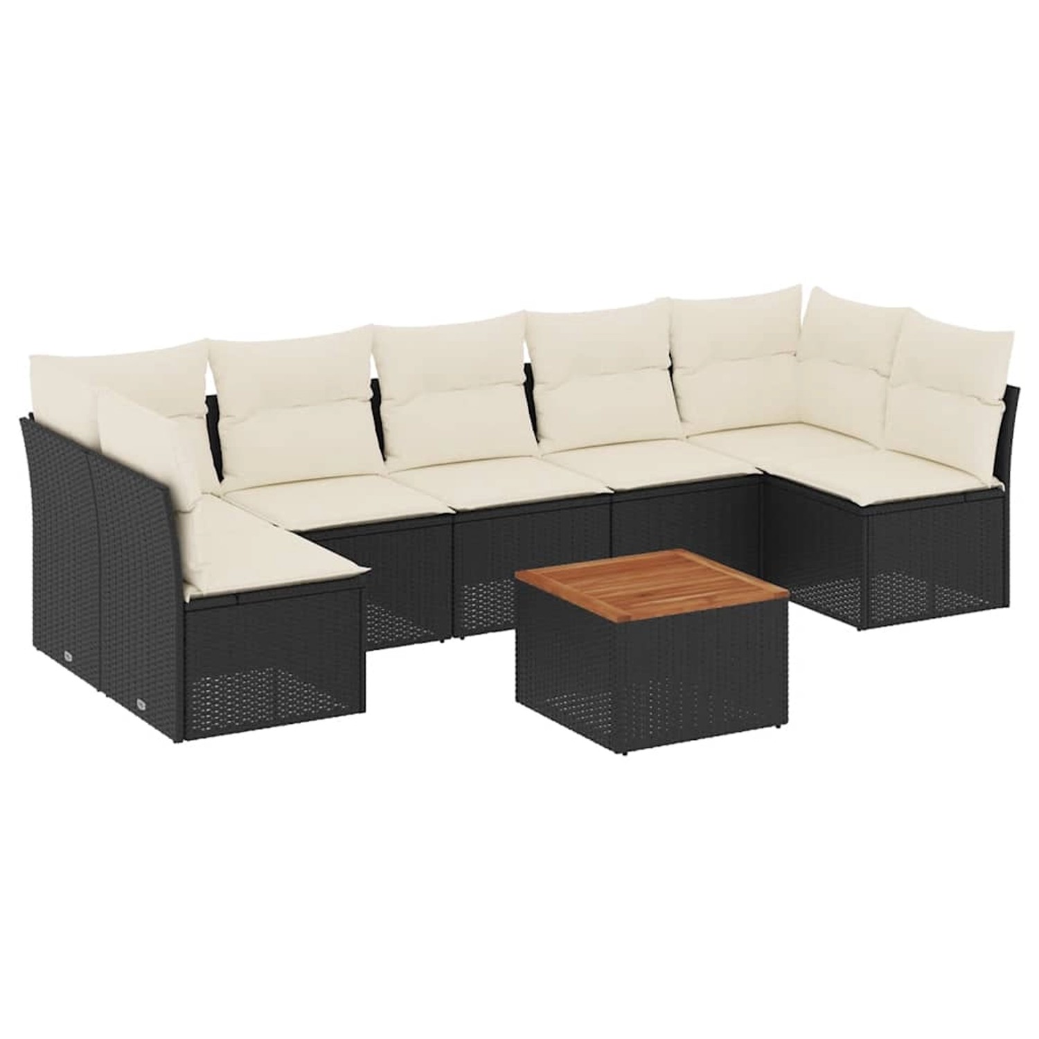 vidaXL 8-Tlg Garten-Sofagarnitur mit Kissen Schwarz Poly Rattan 3255902 günstig online kaufen
