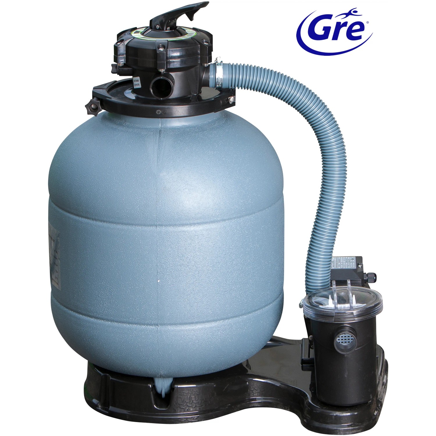 Sandfilteranlage für Gre Stahlwand-Pool Kea, 4 m³/h, zur Reinigung von Poolwasser.