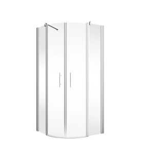 Schulte Alexa Style 2.0 Runddusche, 90x90 cm, mit Alu-Rahmen und klarem Glas.