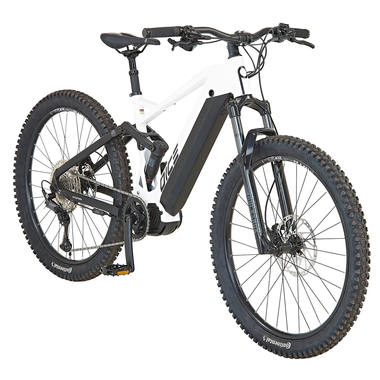 Prophete E-Bike MTB Dice 5.0 Full-Suspension Weiß-Schwarz Matt 27,5 Zoll