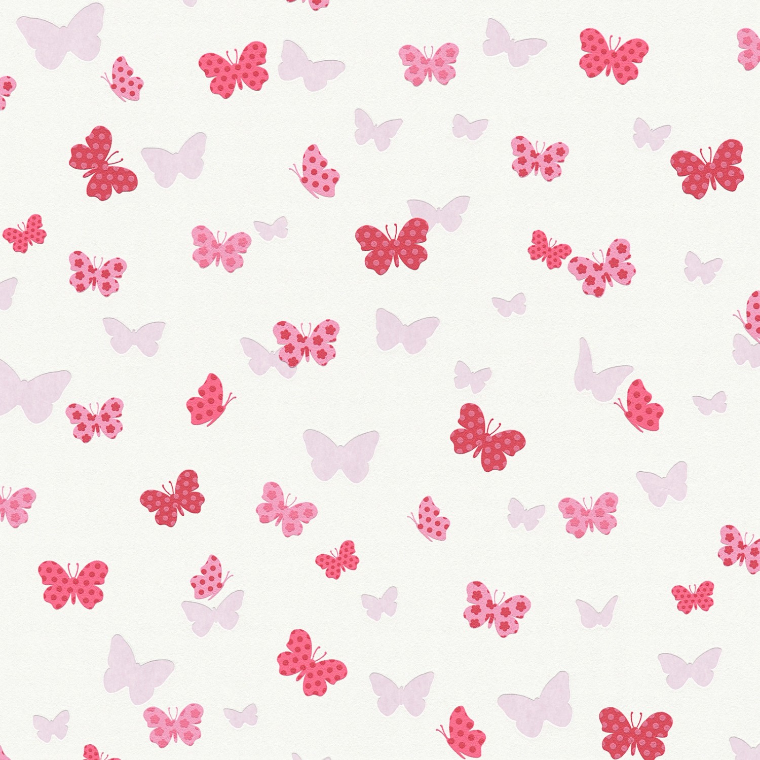 Bricoflor Mädchentapete mit Schmetterlingen Kinderzimmer und Babyzimmer Tapete in Weiß und Pink Vinyl Vliestapete mit Ti