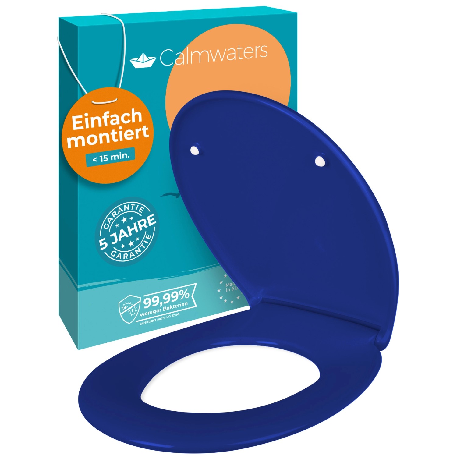 Calmwaters WC Sitz Premium Blau Absenkautomatik Made In EU 250 kg Antibakte günstig online kaufen