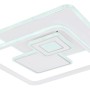 Quadratische, dimmbare LED-Deckenleuchte Roderick in Weiß/Chrom (50x50cm) mit Fernbedienung.