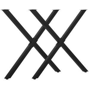 HOMCOM Tischbeine, 2er Set, Stahl, X-Form, schwarz, für DIY Möbelbau.