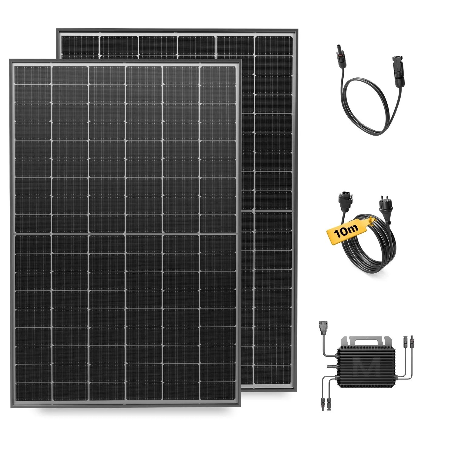 Solakon Balkonkraftwerk 900W Solaranlage Steckerfertig Komplettset Photovoltaik Anlage 800W Kabellänge 10m