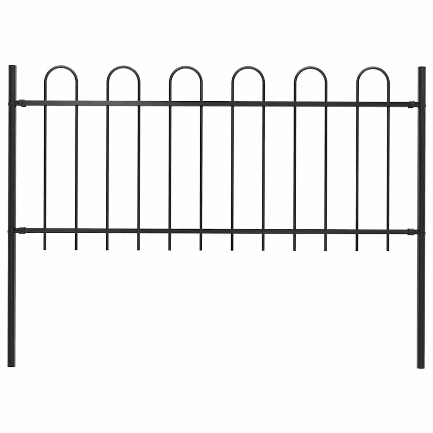 vidaXL Gartenzaun mit Rundbogen Stahl 181 x 100 cm Schwarz 144930 günstig online kaufen