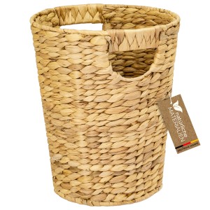 HMF Papierkorb Büro Aufbewahrungskorb Geflochten Wasserhyazinthe Rund 25 cm Durchmesser 30 cm Höhe