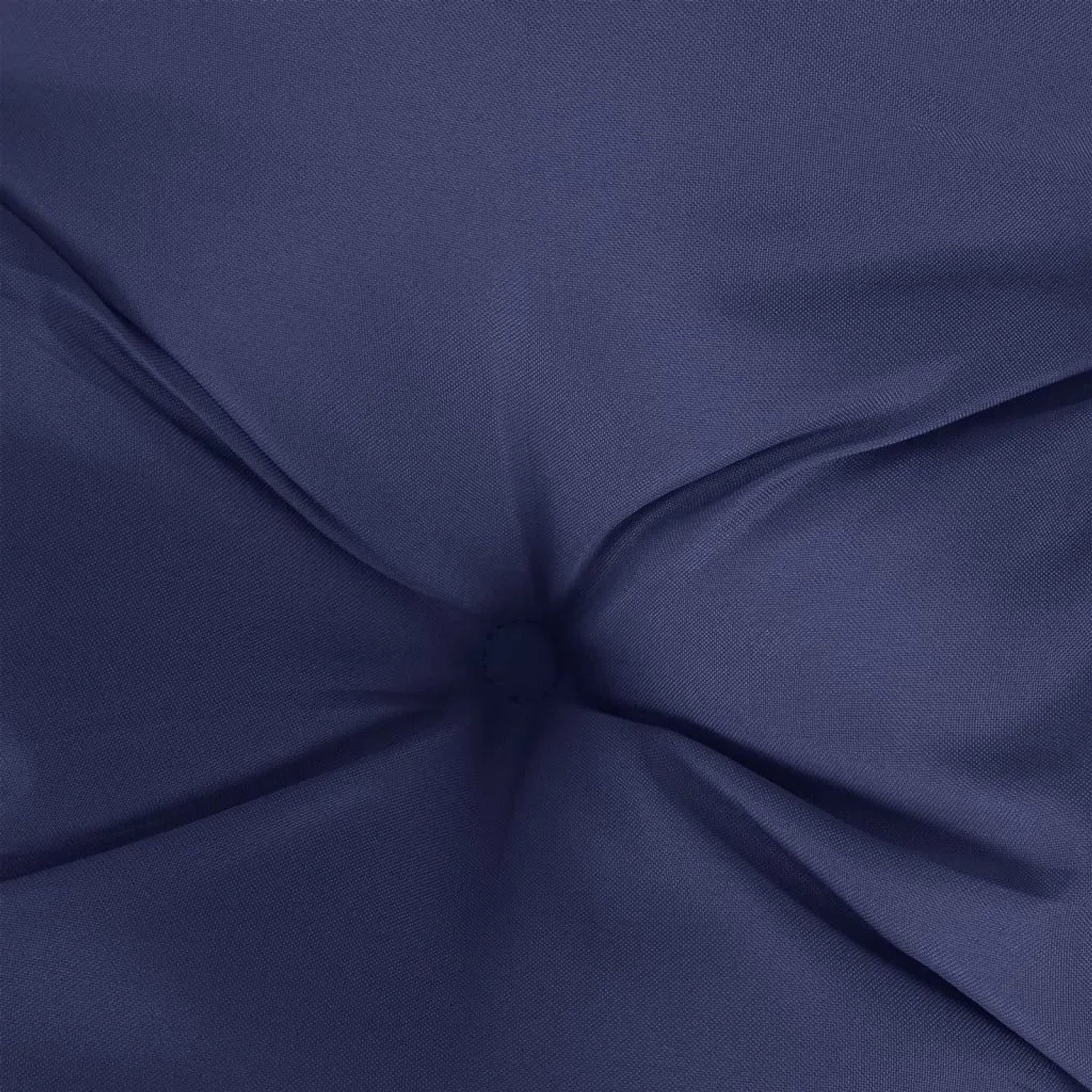 Rundes, marineblaues Sitzkissen (Ø 60cm) aus Oxford-Gewebe für Gartenmöbel.