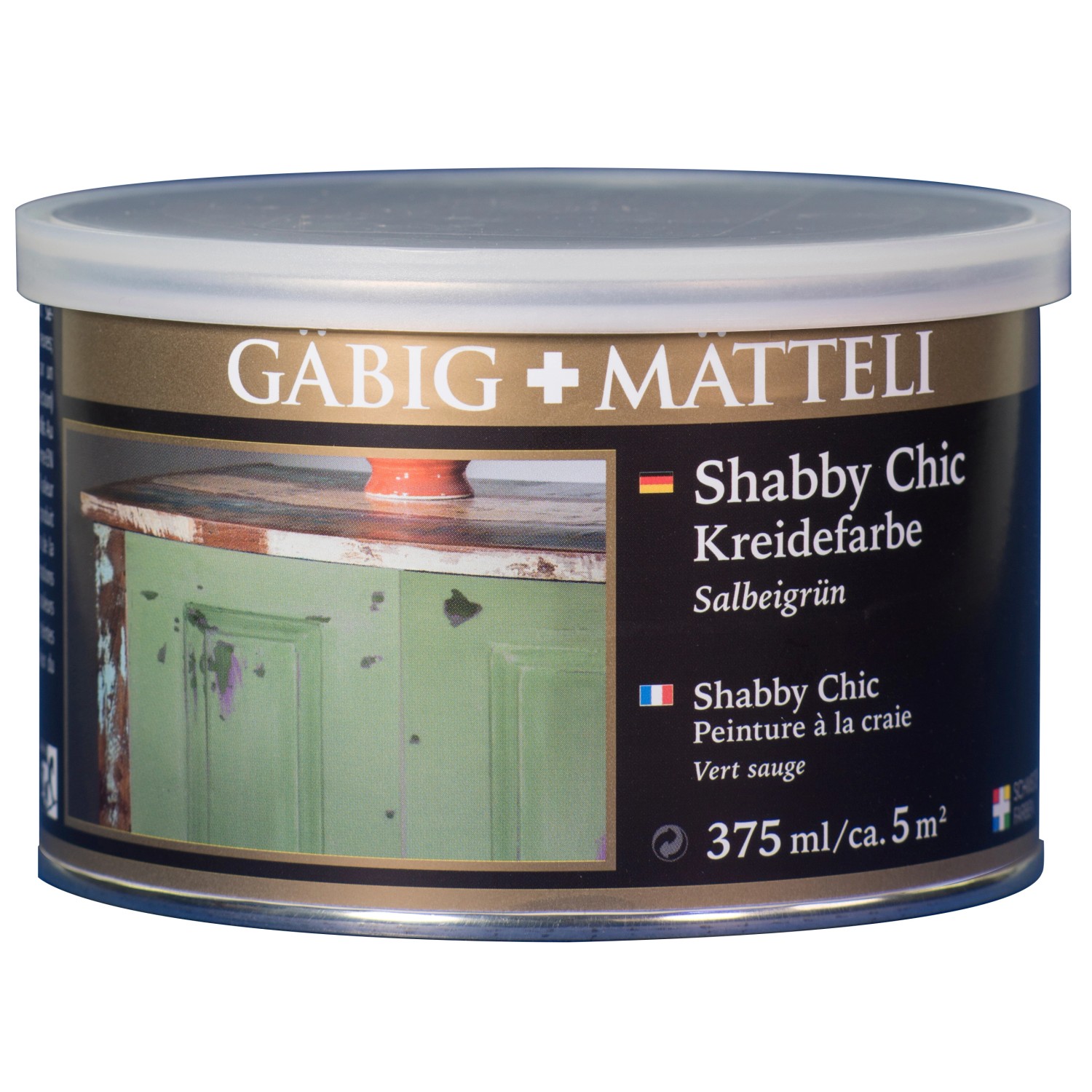 Gäbig+Mätteli Shabby Chic Kreidefarbe Salbeigrün matt 375 ml