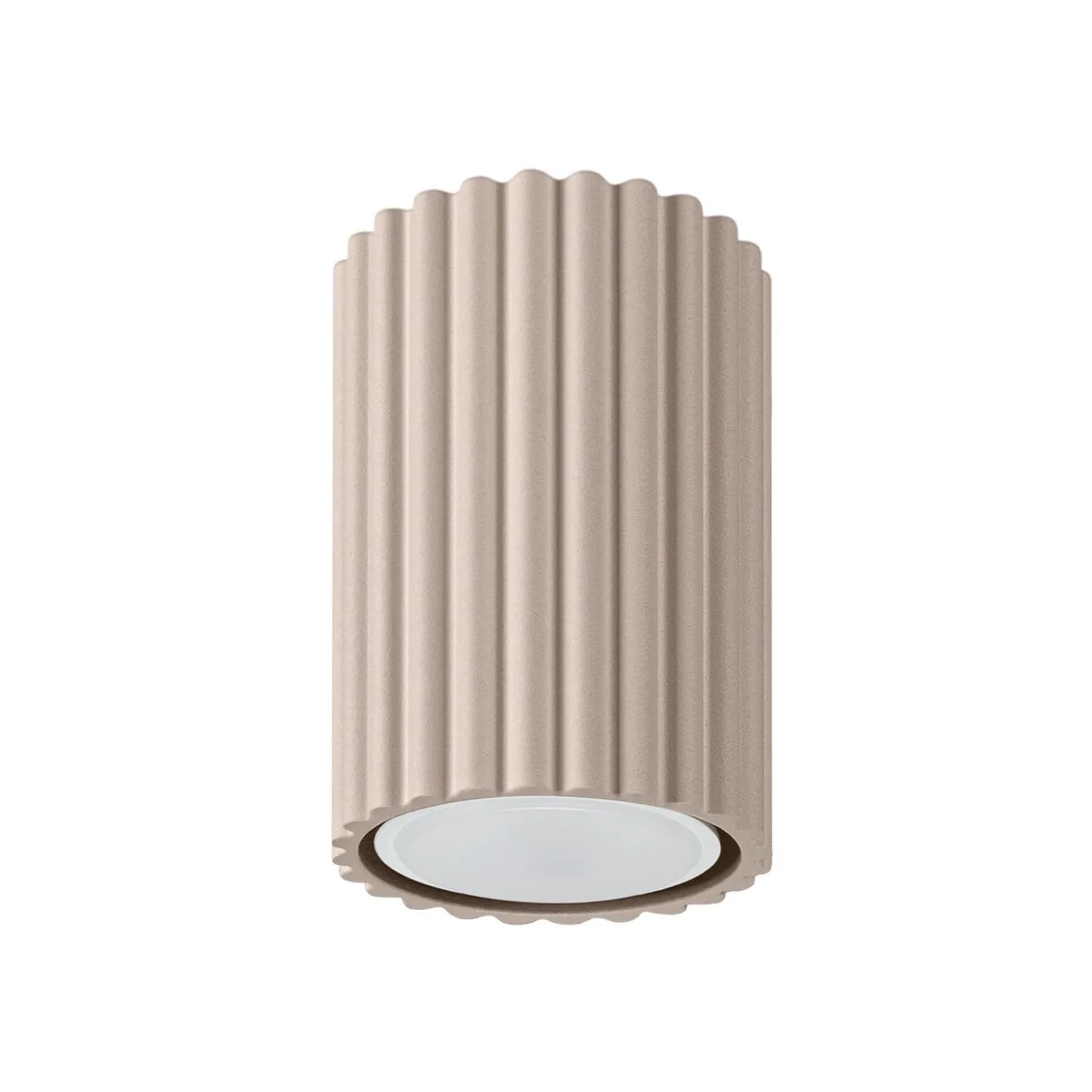 Licht-Erlebnisse Deckenleuchte GU10 Ø 6,5 CM Rund Taupe Modern Aluminium