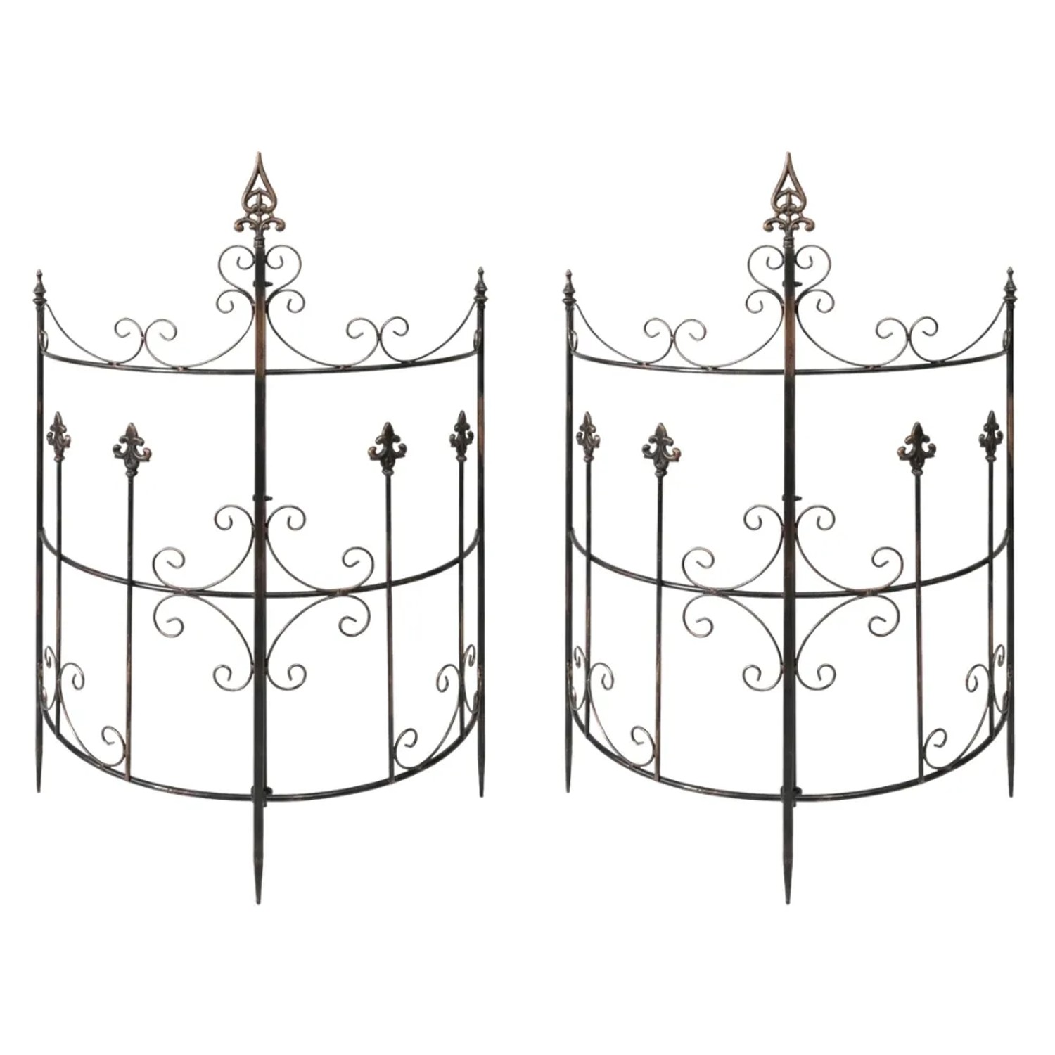 DELUKE Rankgitter HUGO 2er Set 73x33x123cm Metall Bronze Rankhilfe Kletterpflanzen Gartendekoration