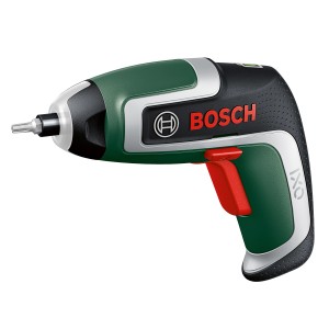 Bosch IXO Akku-Schrauber mit Zubehör-Set im Softbag. Kompakter Schraubendreher in Grün und Schwarz.