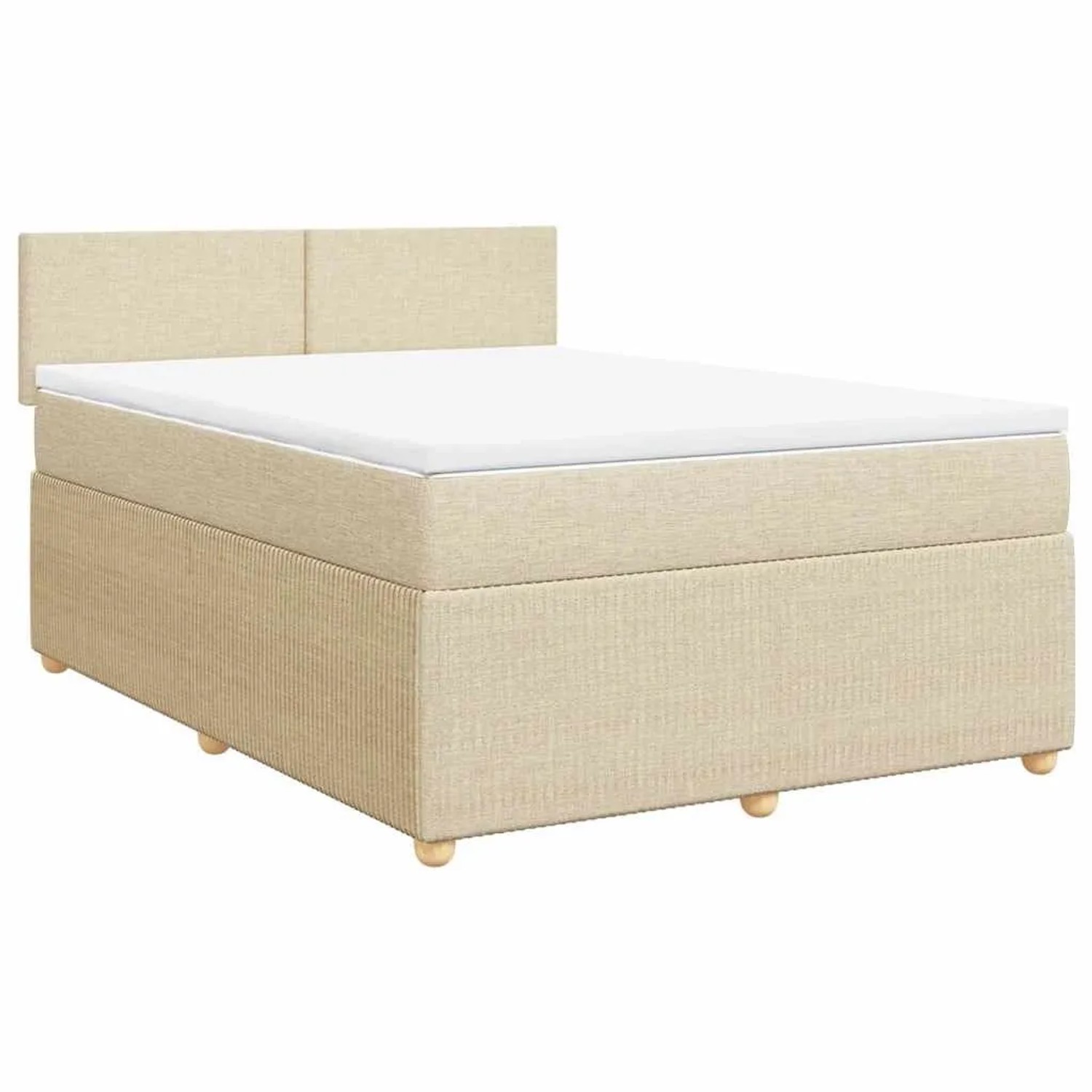 vidaXL Boxspringbett mit Matratze Creme 140x200 cm Stoff 3287477 günstig online kaufen