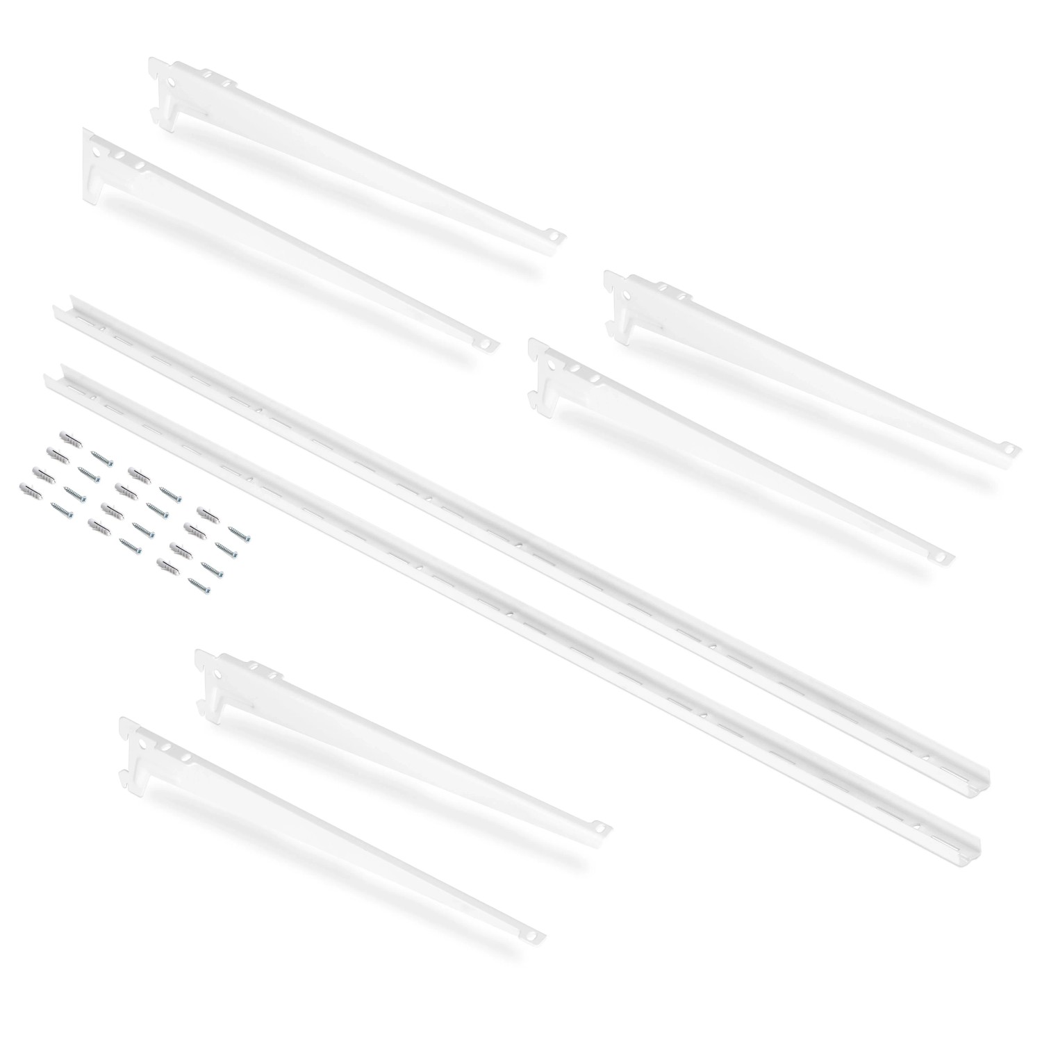 Emuca Set aus Set für 3 Regale mit Konsolen und Wandhalterungen Jagmet Länge 280 mm Stahl Weiß Lackiert