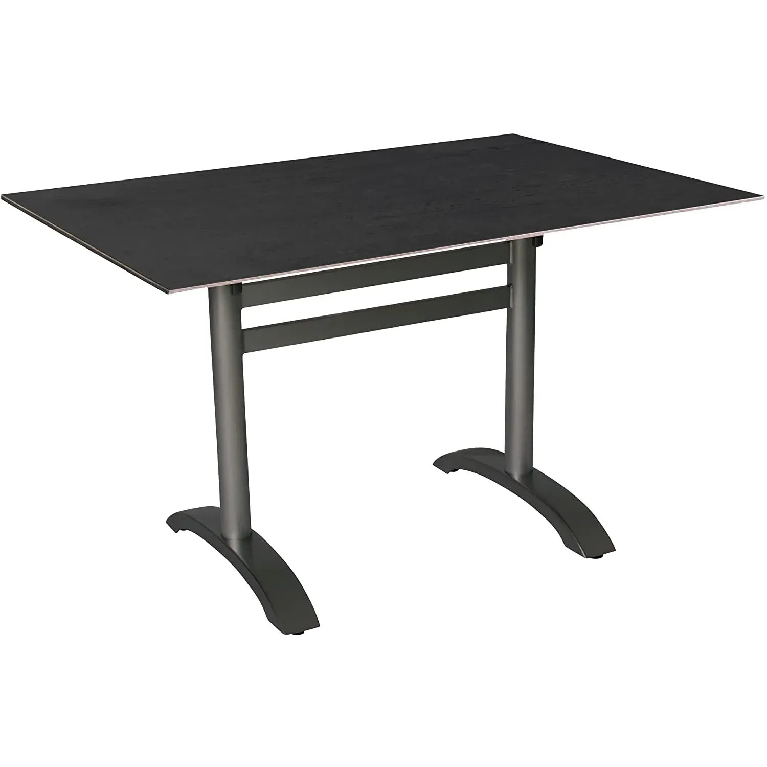 Rechteckiger Acamp Klapptisch in Anthrazit-Cemento, 120x80 cm. Gartentisch mit robustem Aluminiumgestell.