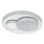 Weiße Eglo LED-Deckenleuchte Lepreso, Ø 38,5 cm, aus gebürstetem Aluminium.