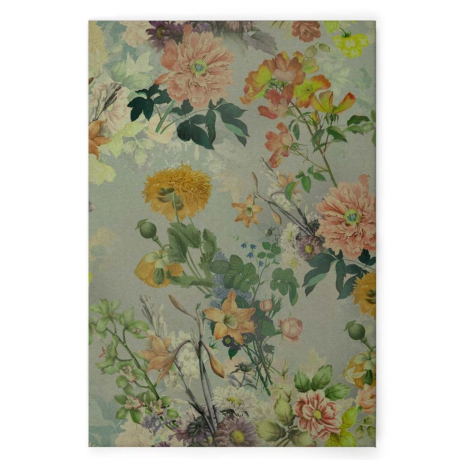 Bricoflor Blumenbilder Auf Leinwand Bunt Vintage Wandbild Mit Blumen 60 X 90 Cm Leinwandbild Ideal Für Kinder Und Schlaf