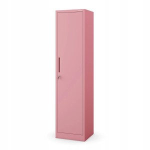 Jan Nowak Büro Aktenschrank ALEX, 185cm hoch, rosa, mit abschließbarer Tür.
