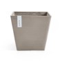 Quadratischer, braungrauer Ecopots Pflanztopf Rotterdam, 30 cm, für Innen- und Außenbereich.