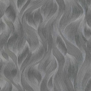 Graue Vliestapete mit dezentem, schlichtem Muster in Anthrazit für Wohn- und Esszimmer.