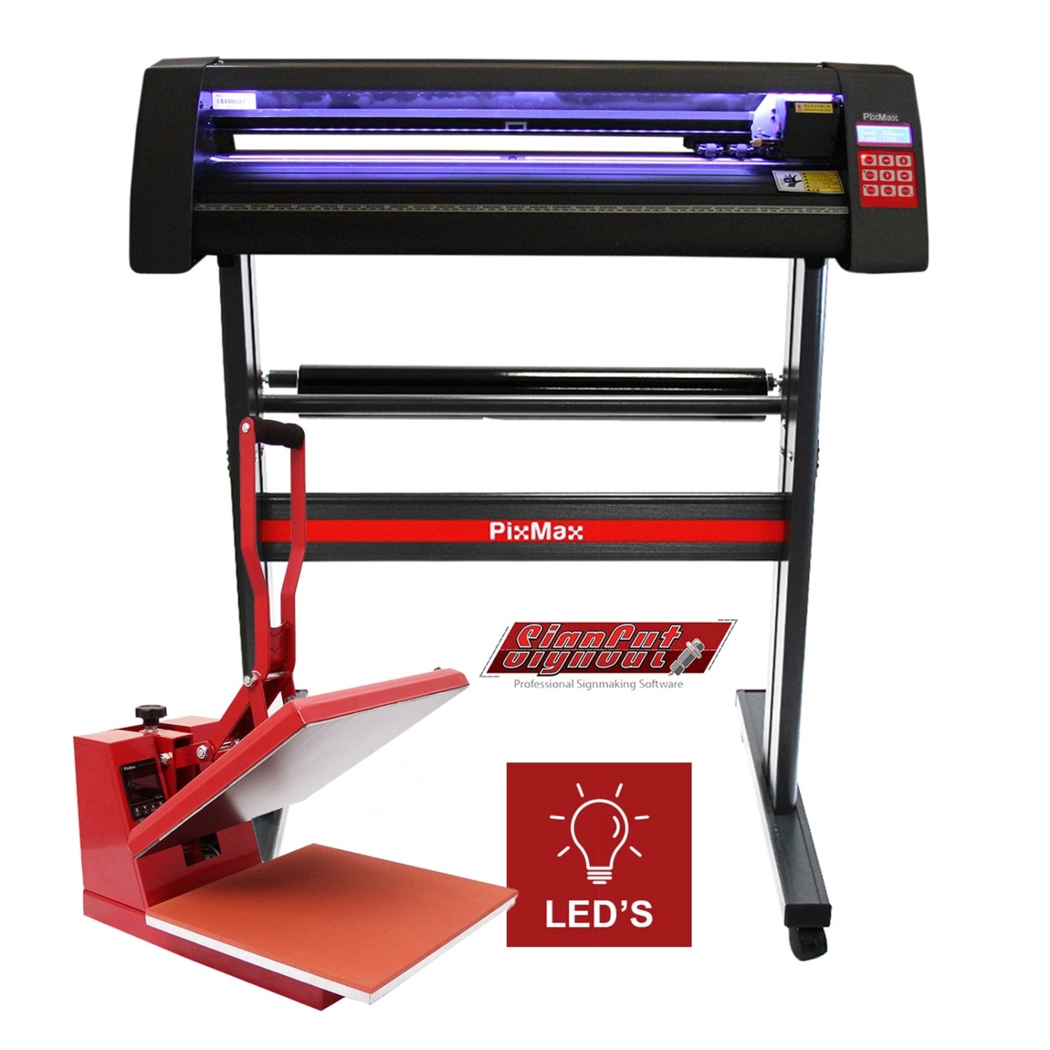 Monstershop 720mm LED Schneideplotter Inklusive 38cm Transferpresse & Software