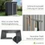Juskys Metall Gerätehaus S mit Pultdach, anthrazitfarbener Geräteschuppen für Garten.