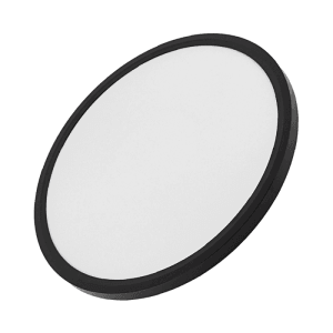 Runde, schwarze LUXULA LED Panel Deckenleuchte, 50cm Durchmesser, für Innenräume.