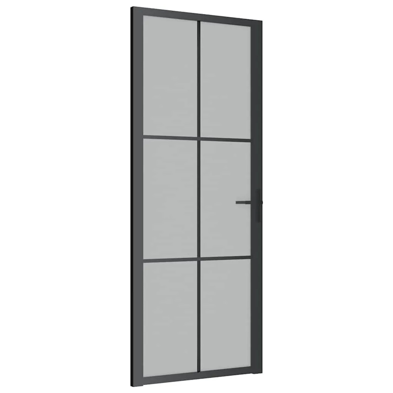 vidaXL Innentür 83x201,5 cm Schwarz Mattglas und Aluminium 350557